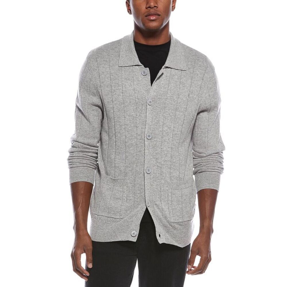 Kier + J Mens  Wool & Cashmere-Blend Cardigan, Grey